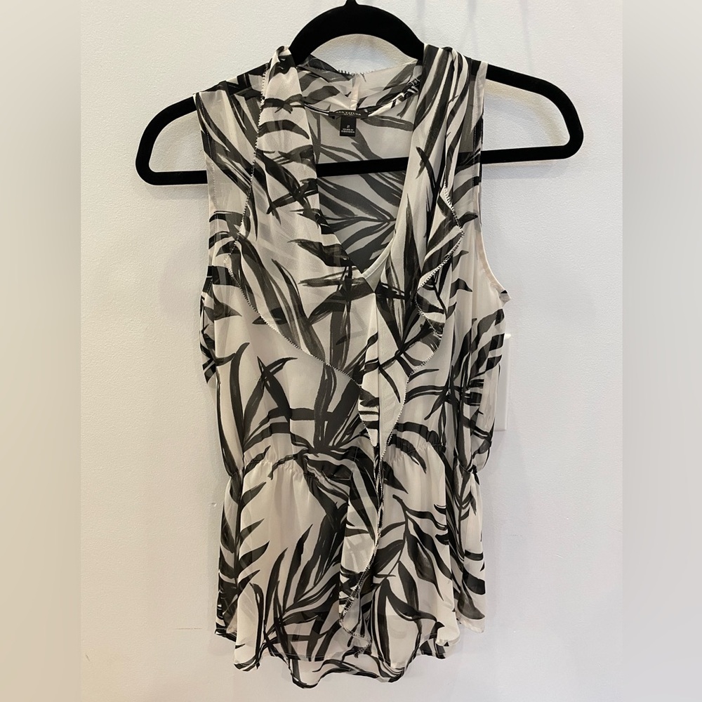 Ann Taylor - Palm Print Peplum Shell Top